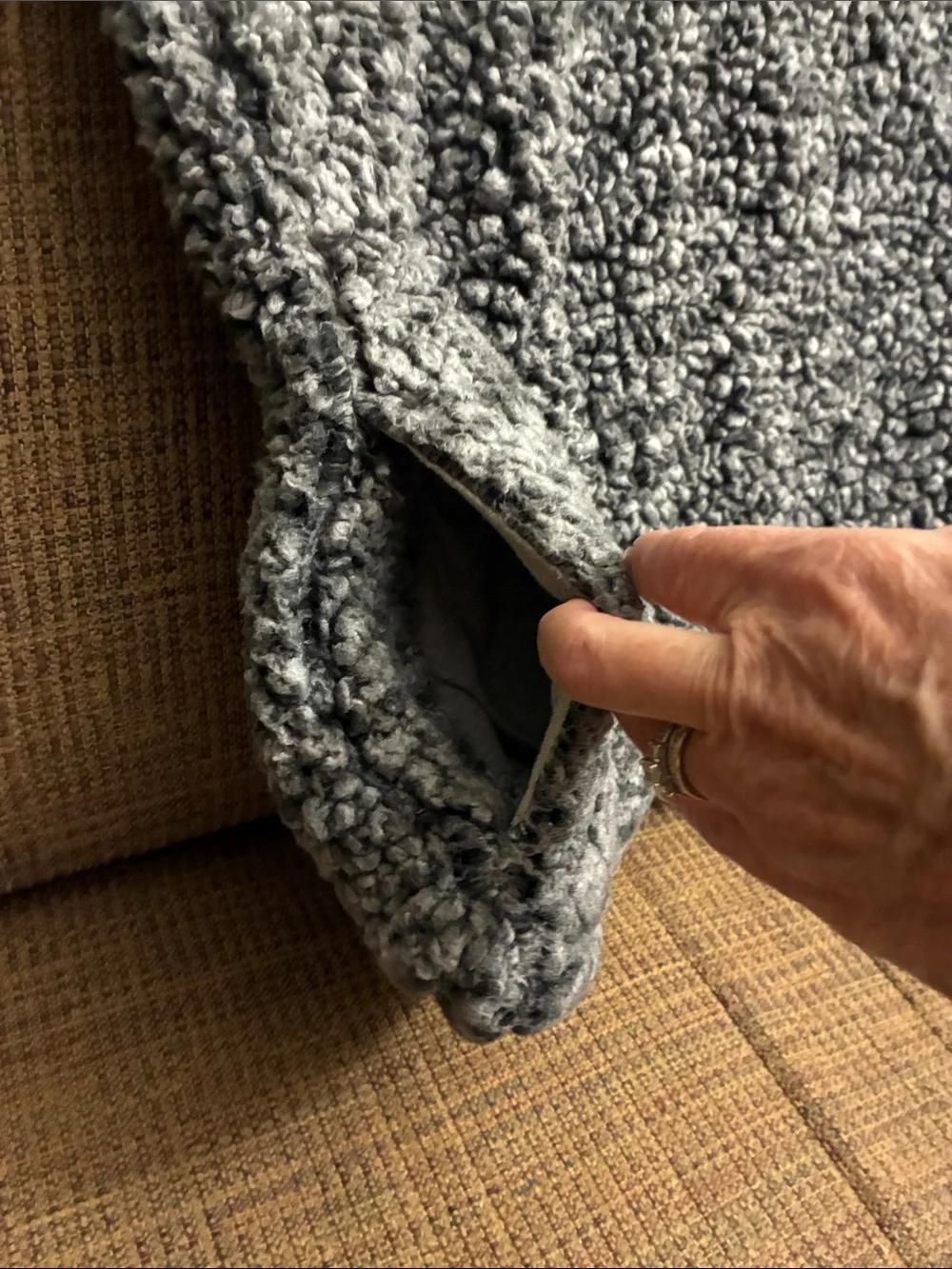 Weatherproof Vintage Women’s Sherpa Quarter Zip Fleece Pullover Pockets Gray S